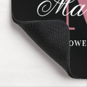 Modern Black Blush Pink Monogram Script Mouse Pad Mousepad (Ecke)