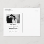 Modern Black Bold Date Typografy Save the Date Ankündigungspostkarte (Rückseite)