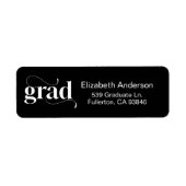 Modern Black Bold Graduation Invitation Return  (Vorne)