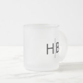 Modern Black Bold Initial Monogram Mattglastasse (VorderseiteRechts)