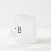 Modern Black Bold Initial Monogram Mattglastasse (Vorderseite Links)
