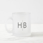 Modern Black Bold Initial Monogram Mattglastasse (Links)
