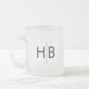 Modern Black Bold Initial Monogram Mattglastasse