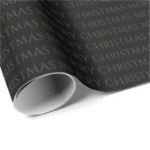 Modern Black Bold Lettering Merry Christmas Geschenkpapier (Rolleneckpunkt)
