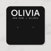 Modern Black Bold Schriftart Square Earring Displa Quadratische Visitenkarte (Vorderseite)