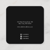 Modern Black Bold Schriftart Square Earring Displa Quadratische Visitenkarte (Rückseite)