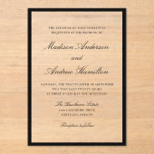 Modern Black Border Wedding Acryleinladungen (Vorderseite)