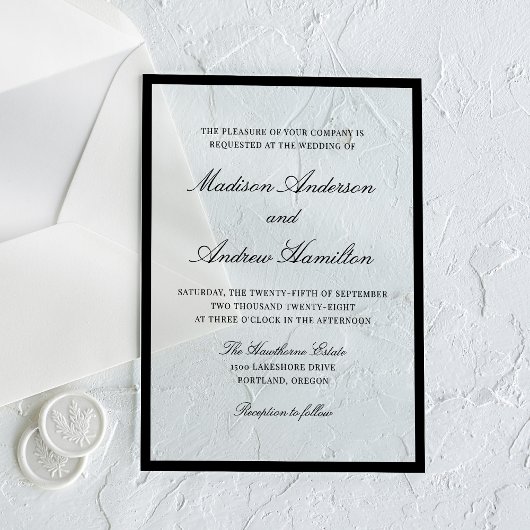 Modern Black Border Wedding Acryleinladungen