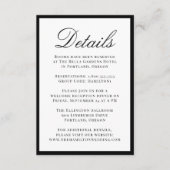 Modern Black Border Wedding Details Begleitkarte (Vorderseite)