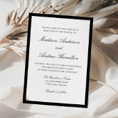 Modern Black Border Wedding Einladung