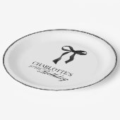 Modern Black Bow Birthday Pappteller (Schrägansicht)