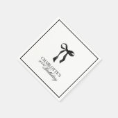 Modern Black Bow Birthday Serviette (Ecke)