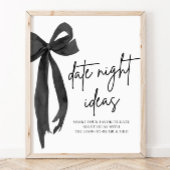 Modern Black Bow Bridal Date Night Ideenspiel Poster