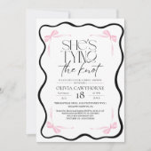 Modern Black Bow  Bridal Shower Invitation Einladung (Vorderseite)
