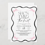 Modern Black Bow  Bridal Shower Invitation Einladung (Vorne/Hinten)