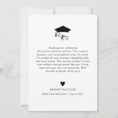 Modern Black Bow Graduation Party Dankeskarte (Rückseite)