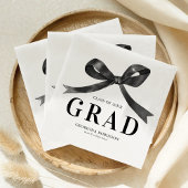 Modern Black Bow Graduation Party Serviette