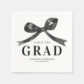Modern Black Bow Graduation Party Serviette (Vorderseite)