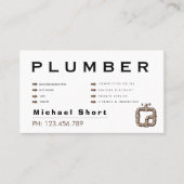 Modern Black & Brown Plumber Visitenkarte (Vorderseite)