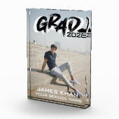 Modern Black Brush Script Abschluss Fotoblock (Rechts)