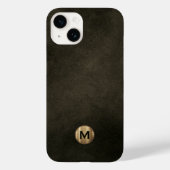 Modern Black Brushed Gold Monogram Case-Mate iPhone Hülle (Rückseite)