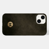 Modern Black Brushed Gold Monogram Case-Mate iPhone Hülle (Rückseite (Horizontal))