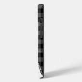 Modern Black Buffalo Kariert Big Monogram Name Case-Mate iPhone Hülle (Rückseite / Links)