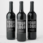 Modern Black Business Logo Weinflaschen Labels Weinetikett (Flaschen)
