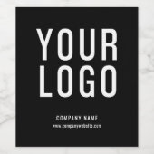Modern Black Business Logo Weinflaschen Labels Weinetikett (Einzelnes Label)
