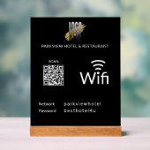 Modern Black Business QR Code Wifi Kennwort Acrylschild (Neutral)