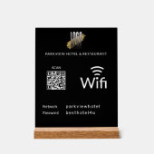 Modern Black Business QR Code Wifi Kennwort Acrylschild (Vorderseite)
