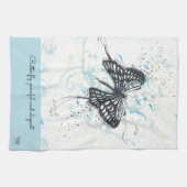 Modern Black Butterfly  Geschirrtuch (Horizontal)