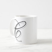 Modern Black C Monogram | Custom Name Kaffeetasse (Vorderseite Links)