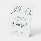 Modern Black Calligraphy Marshmallow S'mores Bar Sockelschild (Vorderseite)