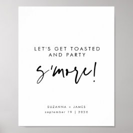 Modern Black Calligraphy S'mores Bar Sign Poster