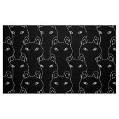 Modern Black Cat Line Art Muster Stoff (Fat Quarter (45,7 x 55,9 cm))