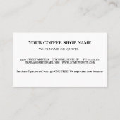 Modern Black Chalkboard Coffee Cups Loyalty Card Visitenkarte (Rückseite)