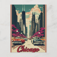 Modern Black Chicago Illinois Skyline