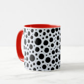 Modern Black Circle Dots Tasse (Vorderseite Links)