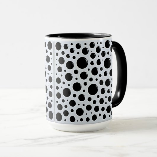 Modern Black Circles Tasse (VorderseiteRechts)