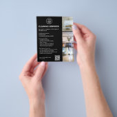 Modern Black Cleaning Services Photo Logo QR Flyer (Gruppe)