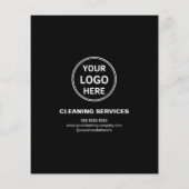 Modern Black Cleaning Services Photo Logo QR Flyer (Hinten)