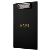 Modern Black Clipboard with Personalized Name Desi Klemmbrett (Links)