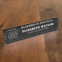 Modern Black Company Logo Name Plakat für den Schr