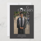 Modern Black Congrats Graduate Photo Announcement (Vorderseite)