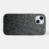 Modern Black Crocodile iPhone 15 Hülle (Rückseite (Horizontal))