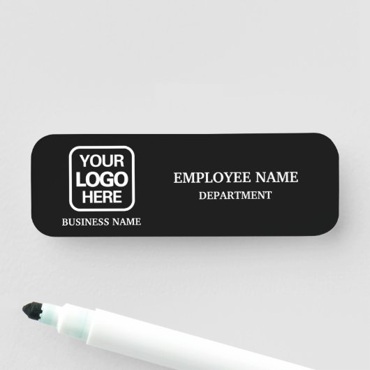 Modern Black Custom Business Name Tag Namensschild (Beispiel)