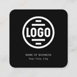 Modern Black Custom Logo and QR Code Square Busine Quadratische Visitenkarte