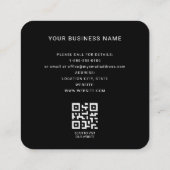 Modern Black Custom Logo and QR Code Square Busine Quadratische Visitenkarte (Rückseite)