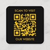 Modern Black Custom Logo and QR Code Square Busine Quadratische Visitenkarte (Rückseite)
